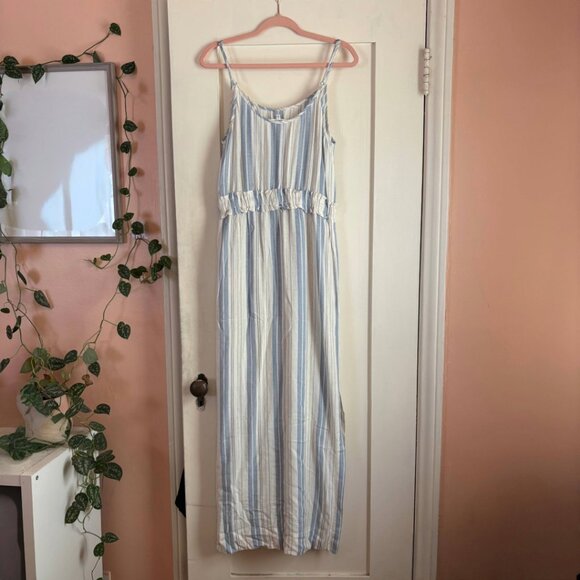 Splendid Collection Striped Maxi Dress Blue White Sleeveless Adjustable Straps S - Picture 3 of 6